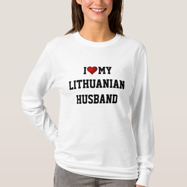 T-SHIRT LITUANIE : J'AIME MON MARI LITUANIEN (Devant)