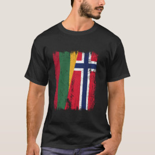 T-shirt Lituanie Norvège Demi-drapeau Lituanien Norvégien