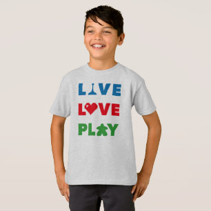 T-shirt Live, Amour, Jouer Colorée Garçons Chemise
