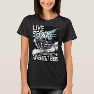 T-shirt LIVE COMMENCE où le trottoir se termine MTB Downhi