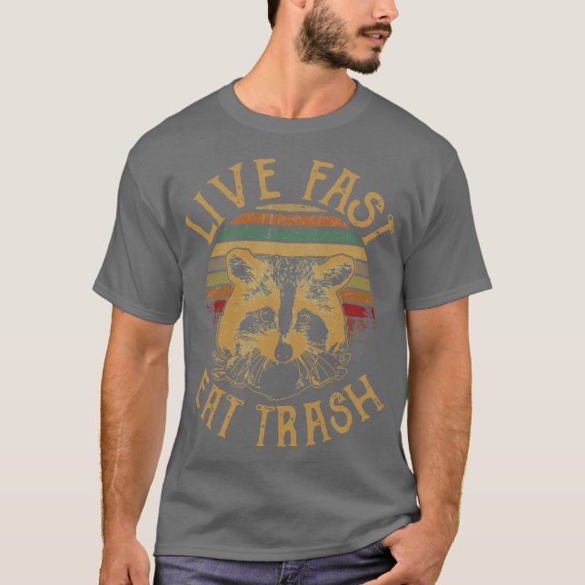 T-shirt Live Fast Eatrash vintage (Devant)