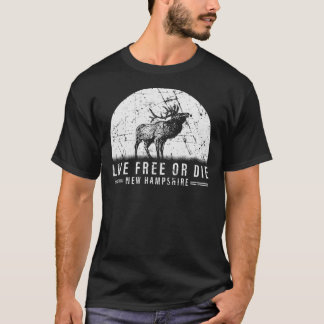 T-shirt Live Free or Die New Hampshire Randonnée Classic T