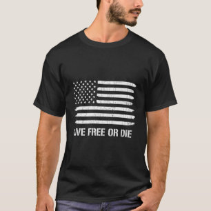 T-shirt Live Free Ou Die 2E Amendement Drapeau Américain