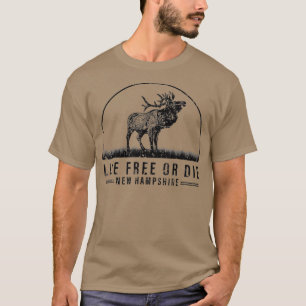 T-shirt Live Free Ou Die New Hampshire Nature Vintage