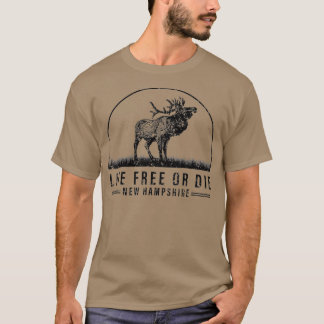 T-shirt Live Free Ou Die New Hampshire Nature Vintage
