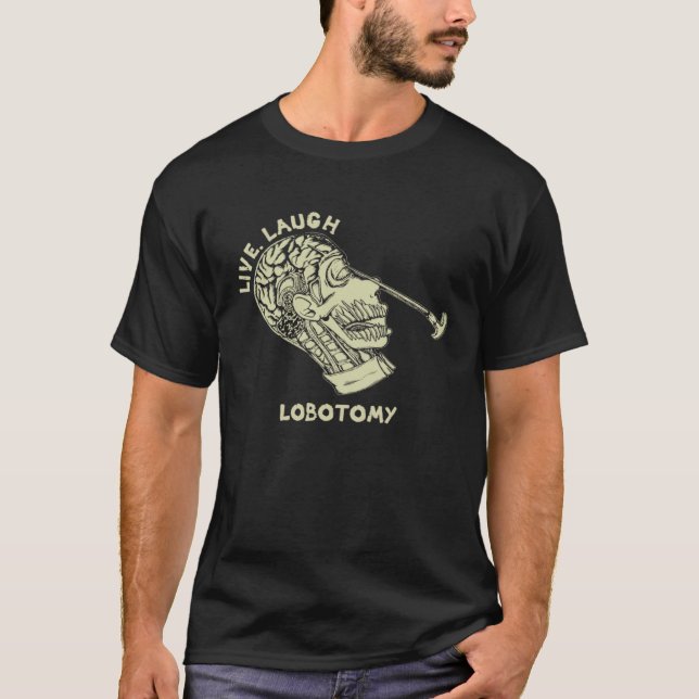 T-shirt Live Laugh Lobotomy Retro Possum (Devant)