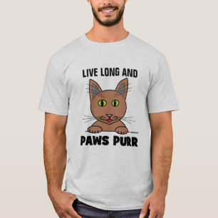 T-shirt Live Long and PAWS PURY Funny Cat Pun T Shirt