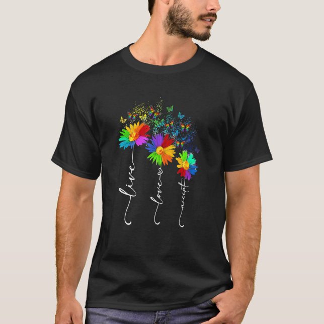 T-shirt Live Love Accepter la Sensibilisation sur l'autism (Devant)