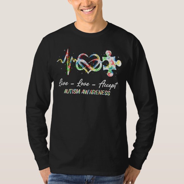 T-shirt Live Love Accepter Sensibilisation sur l'autisme P (Devant)