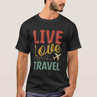 T-shirt Live Love Airplane Travel Traveller