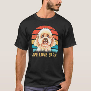 T-shirt Live Love Bark Retro Vintage Poodle Chien