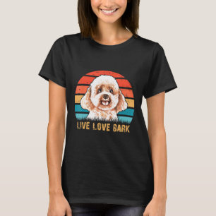 T-shirt Live Love Bark Retro Vintage Poodle Funny Chien Lo