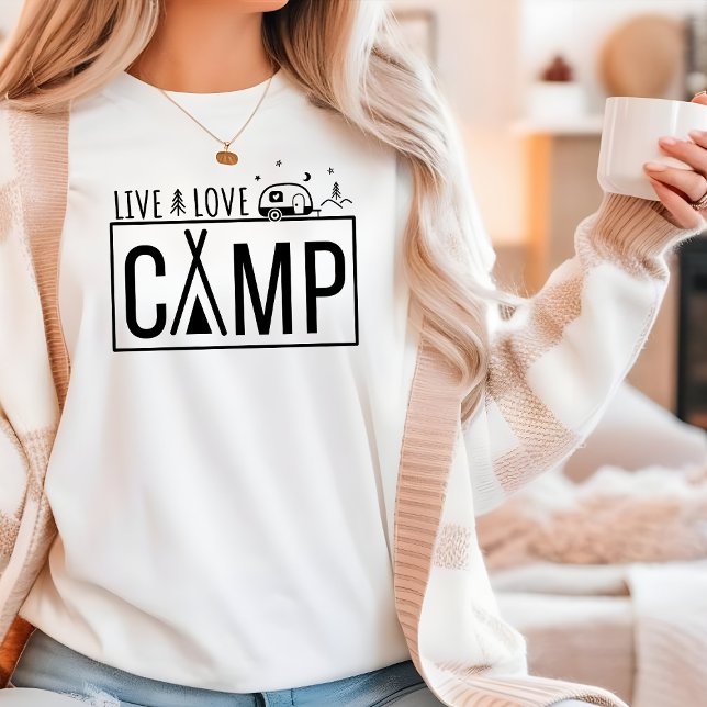 T-shirt Live Love Camp Moderne Simple Camping Extérieur (Créateur téléchargé)