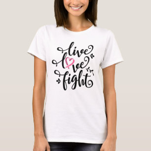 T-shirt Live Love Combattre les femmes Cancer Sensibilisat