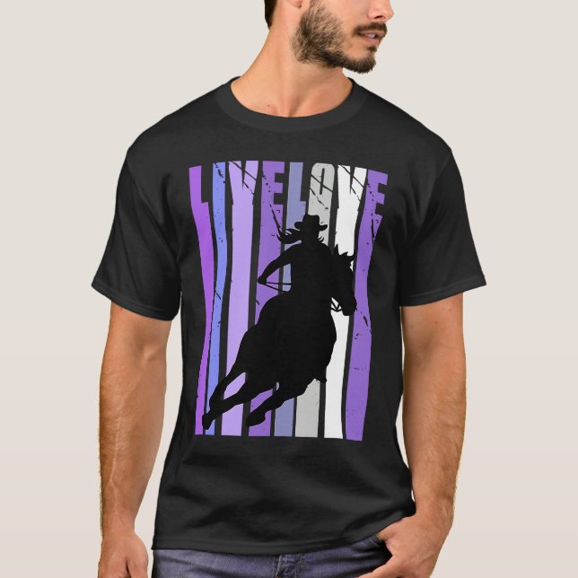 T-shirt Live Love Cowgirl Rodeo Barrel Racing Horse Riding (Devant)