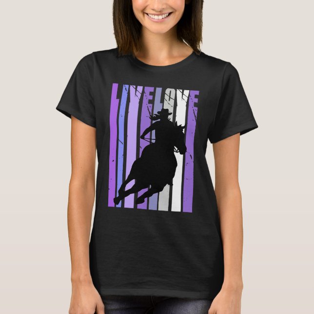 T-shirt Live Love Cowgirl Rodeo Barrel Racing Horse Riding (Devant)