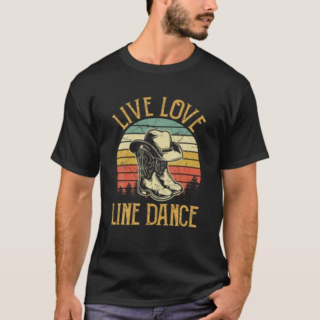 T-shirt Live Love Line Dance T Dancing Western Coun (Devant)