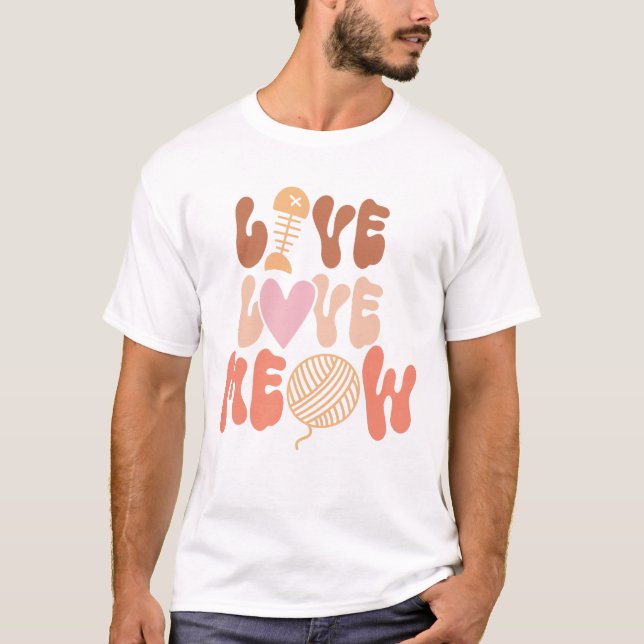 T-shirt Live Love Meow (Devant)