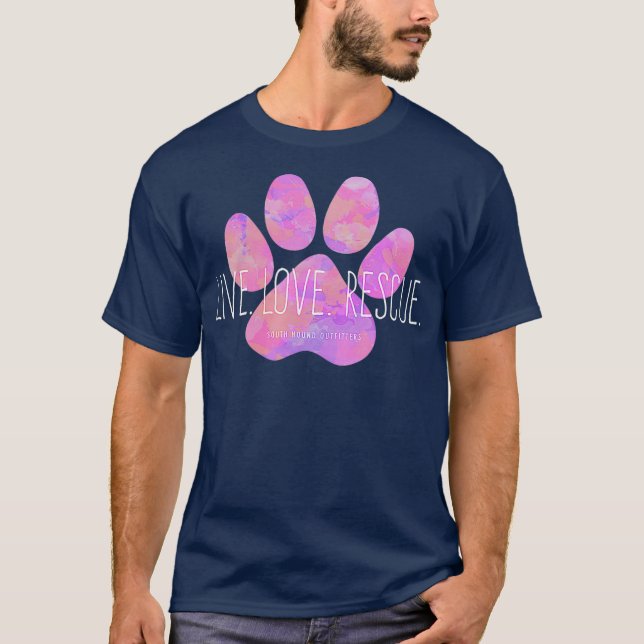 T-shirt Live Love Secourt Chien Rose Paw (Devant)