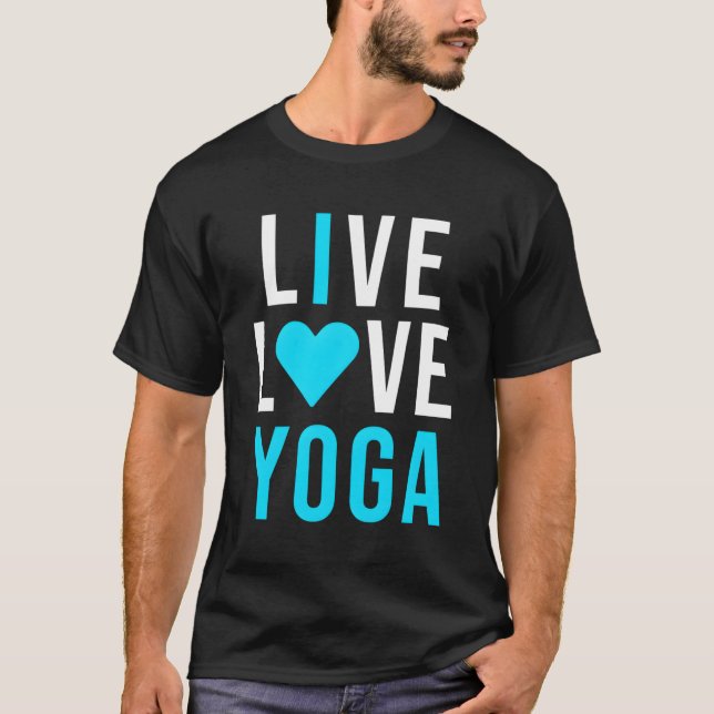 T-shirt Live Love Yoga I Love Yoga Blue Namaste (Devant)