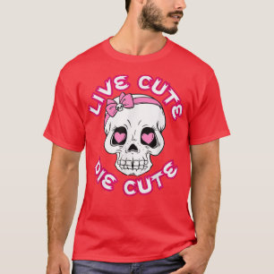 T-shirt Live mignon die mignon bandeau rose fille gothique