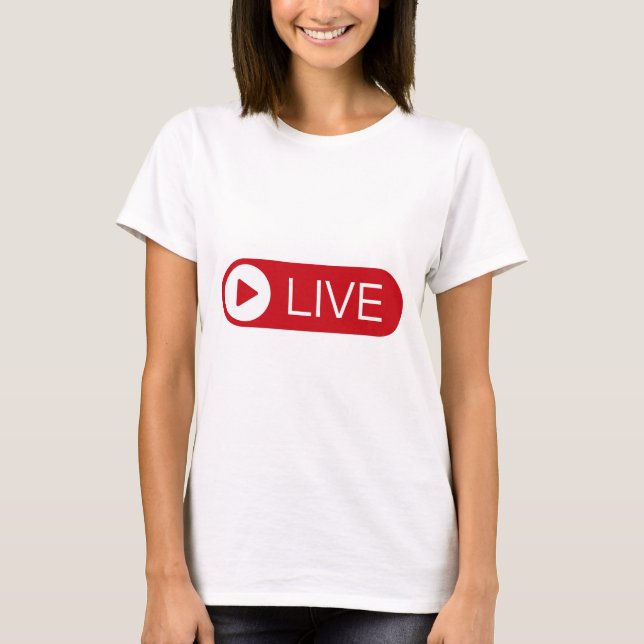 T-Shirt Live Stream – Graphique du logo « Live » (Devant)