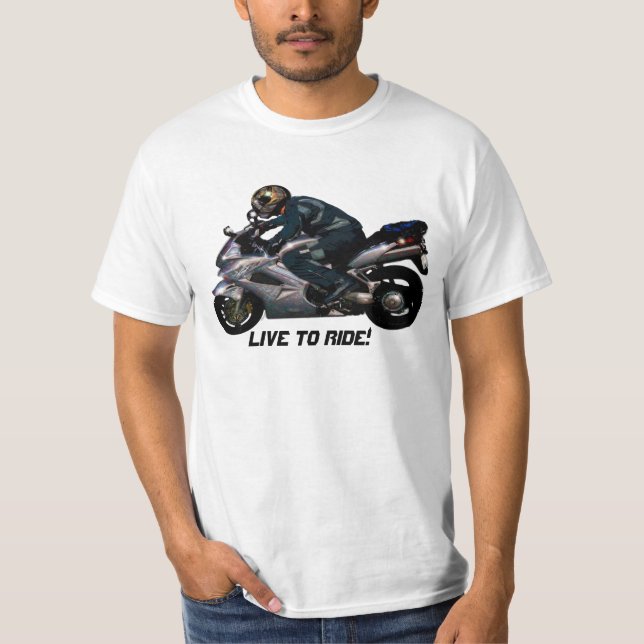 T-shirt Live To Ride Motorbiker (Devant)