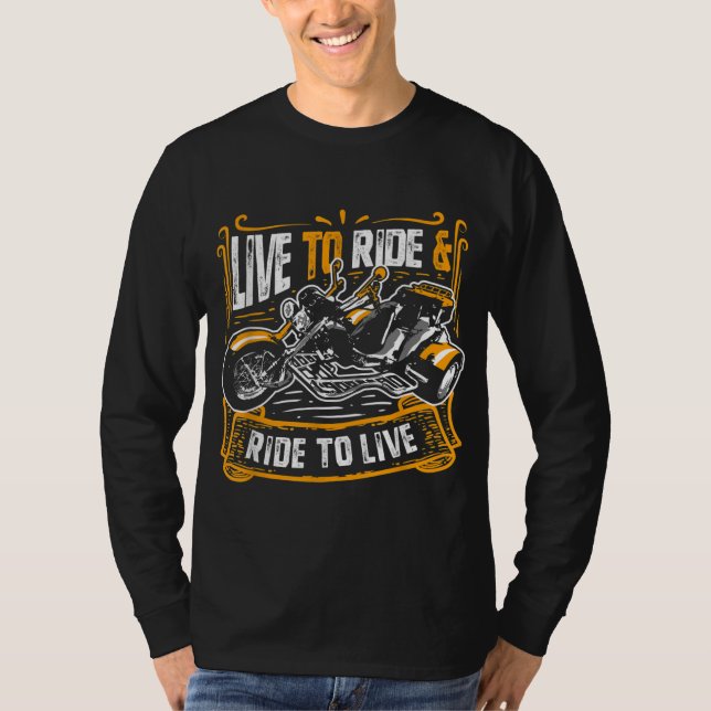 T-shirt Live To Ride & Ride To Live Cool Triker Triker Vél (Devant)