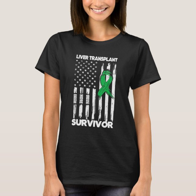 T-shirt Liver Transplant Surgery US Flag Liver Transplant  (Devant)
