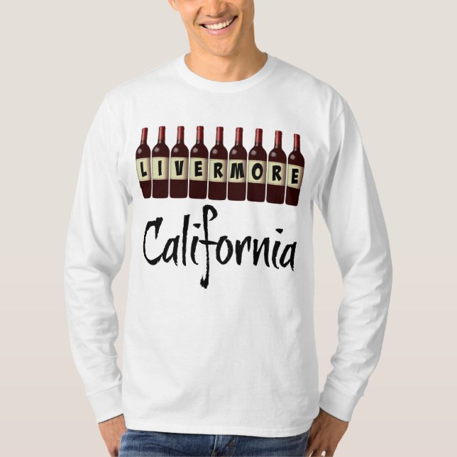 T-shirt Livermore California Red Wine Bottles Tasting Fun (Devant)