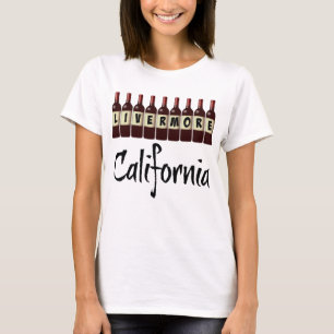 T-shirt Livermore Californie Bouteilles de vin rouge Dégus