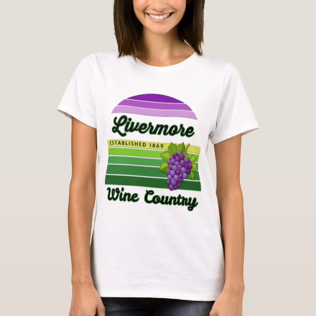 T-shirt Livermore Wine Country Purple Green Stripes Grapes (Devant)