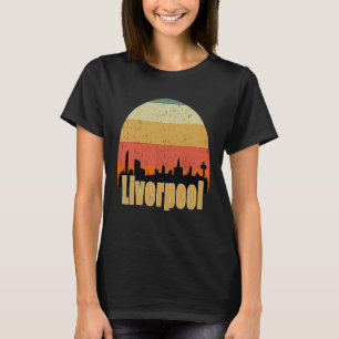 T-shirt Liverpool Angleterre Skyline Silhouette Sunset I L