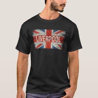 T-shirt Liverpool Royaume-Uni Drapeau britannique Vintage 