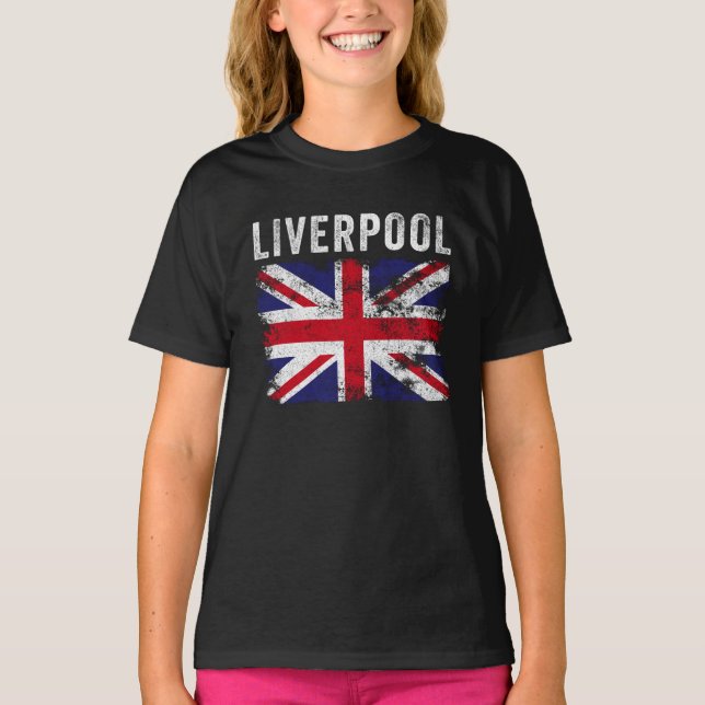 T-shirt Liverpool UK Flag England Souvenir (Devant)