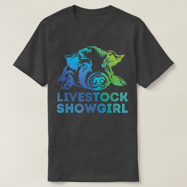 T-shirt Livestock Showgirl Showing Pigs At The Fair  (Design devant)
