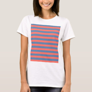 T-shirt Lıving Coral et lignes horizontales bleu Pacifique
