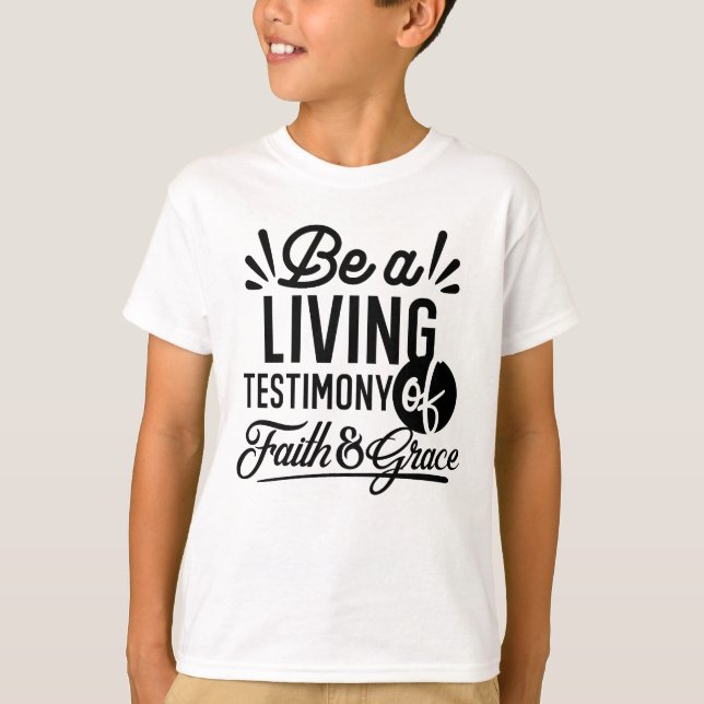 T-shirt Living Testimony Bible Quote Christian Motivation (Devant)