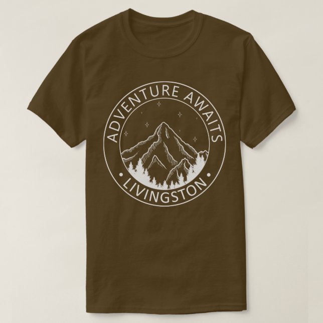 T-shirt Livingston Park Comté Montana USA Adventure Await (Design devant)