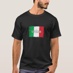 T-shirt Livorno Italie Ville avec drapeau italien