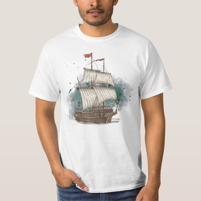 T-shirt Livraison À Main Tirée Dans La Vague De Bow Sur L' (Devant)