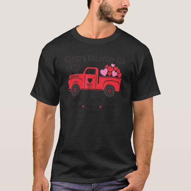 T-shirt Livraison Cupid Co Red Truck Valentines Day NICU N (Devant)
