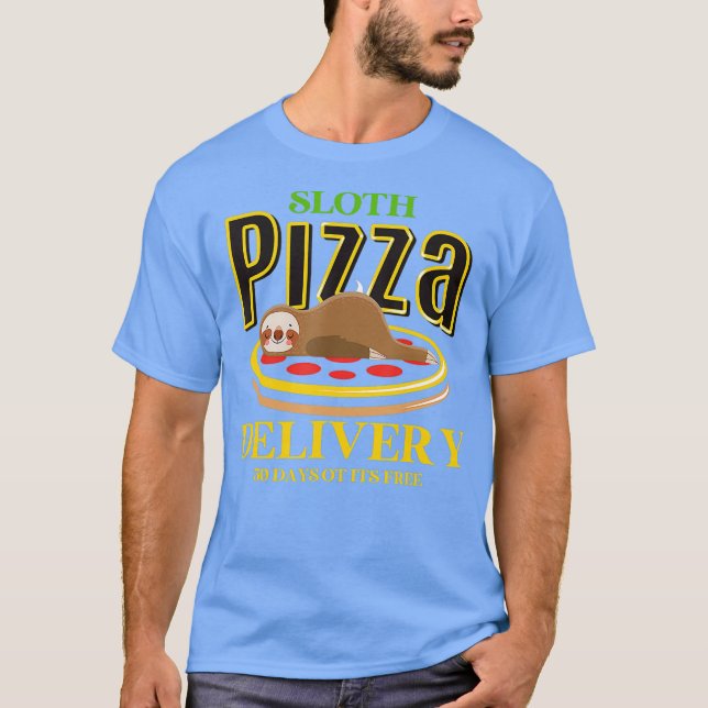 T-shirt Livraison de la pizza Sloth Restauration rapide Pi (Devant)