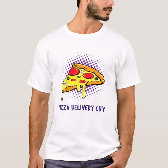 T-shirt Livraison de pizza Guy Costume Halloween (Devant)