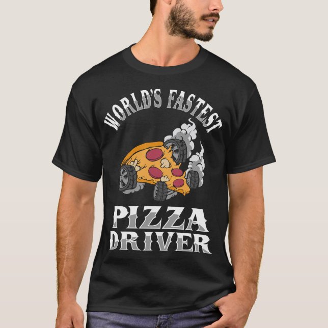T-shirt Livraison de pizza la plus rapide au monde (Devant)
