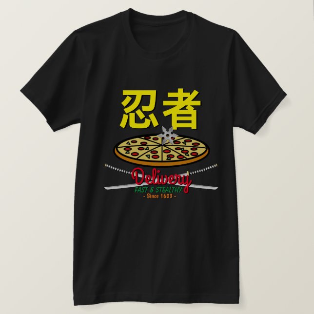 T-shirt livraison de pizza Ninja (Design devant)