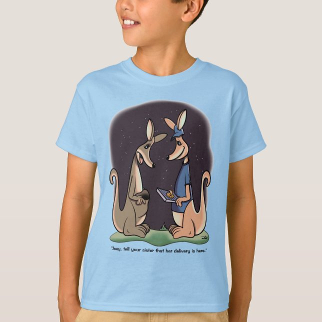 T-shirt Livraison du garçon bleu clair (Devant)