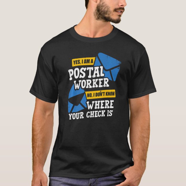 T-shirt Livraison par courrier chez le travailleur postal (Devant)