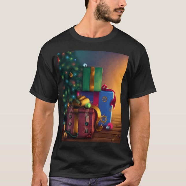 T-shirt Livraison Spéciale - Dragon In Christmas Present U (Devant)