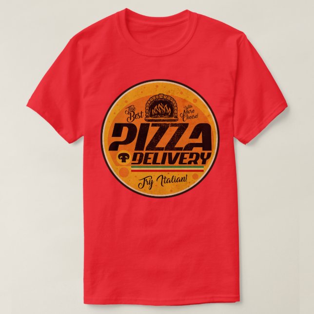 T-shirt Livraison vintage de pizza (Design devant)